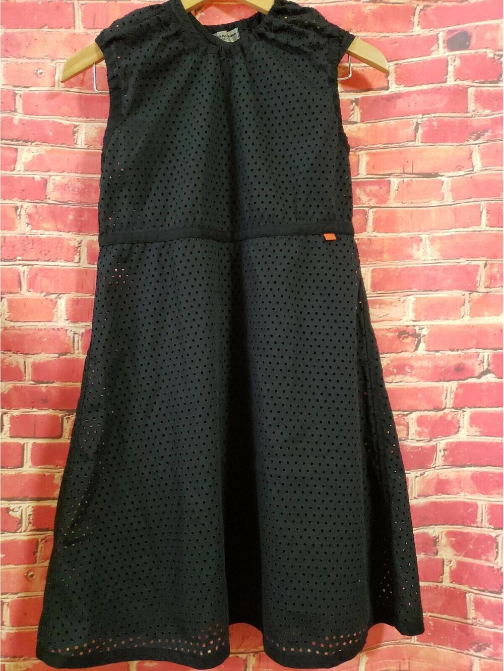 Junko koshino vintage 80's Girl's Eyelet Black Dress Sleeveless Size 150 US 11